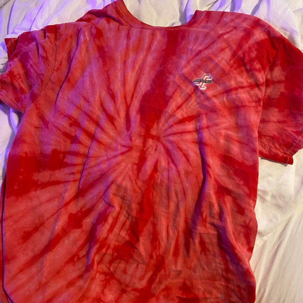 Santa Cruz red tie dye shirt